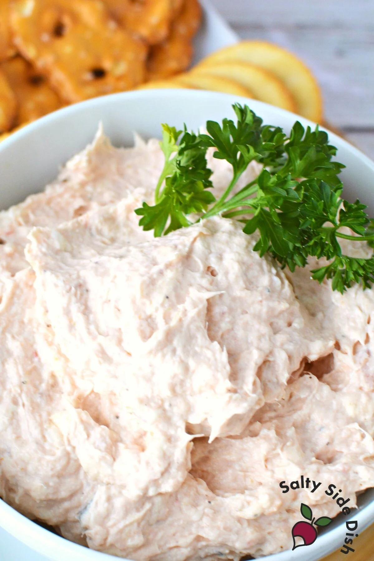 large bowl of tuna dip.