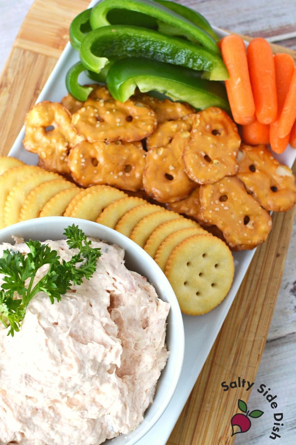 serving tuna dip.