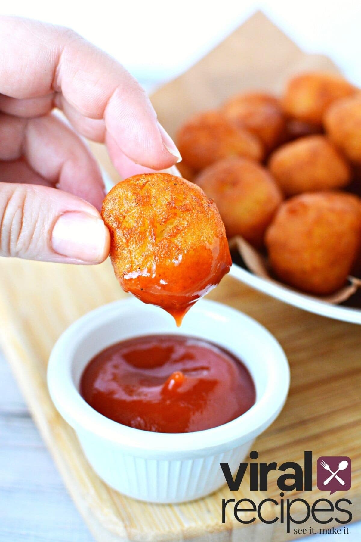POTATO PILLOWS IN KETCHUP.