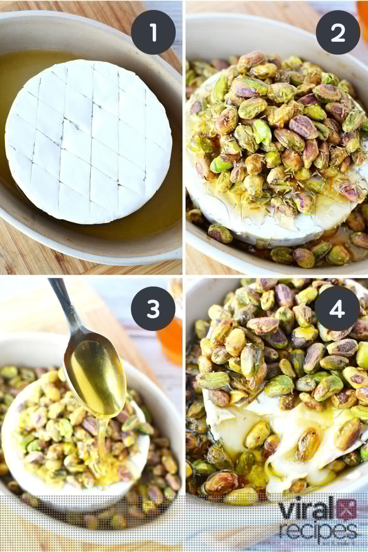 baked brie in the oven.