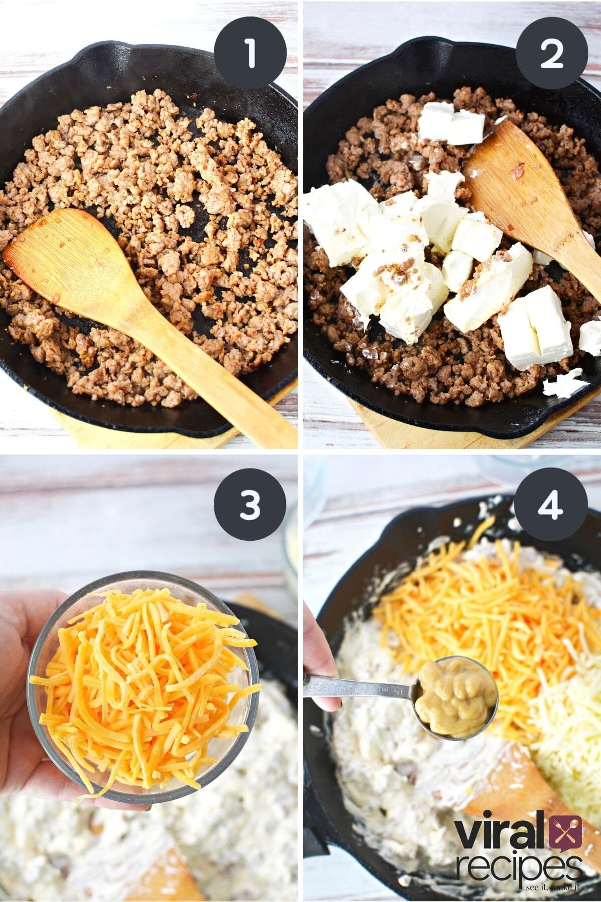 how to make sausage dip in a cast iron pan.