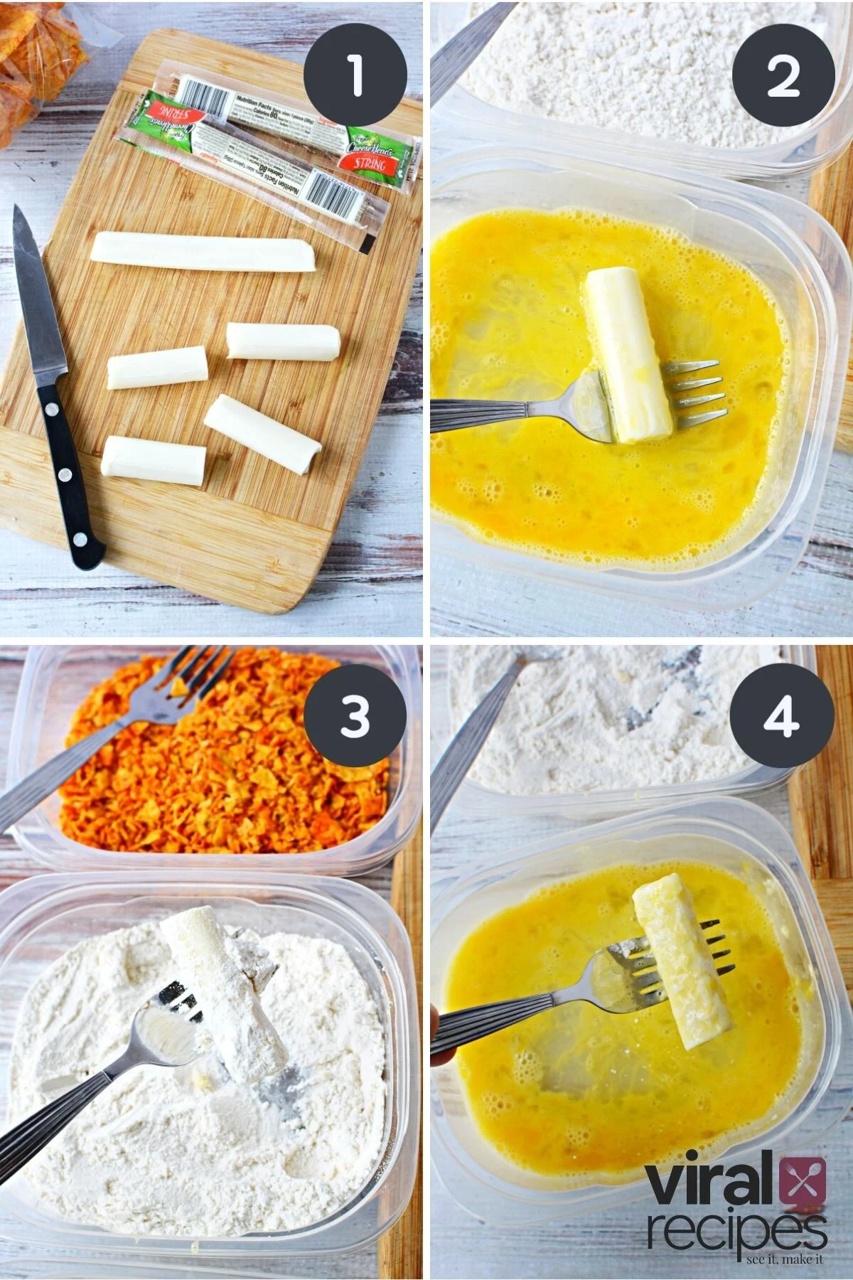 how to egg wash homemade mozzarella sticks.