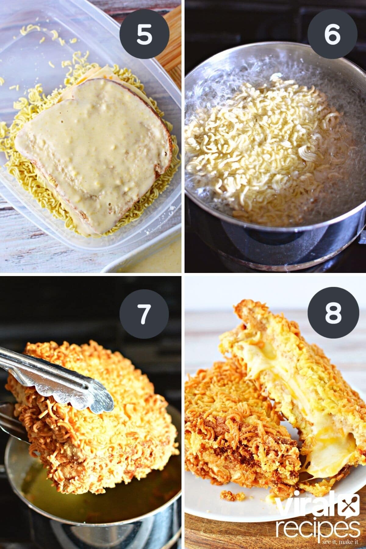 grilled cheese with ramen noodles.