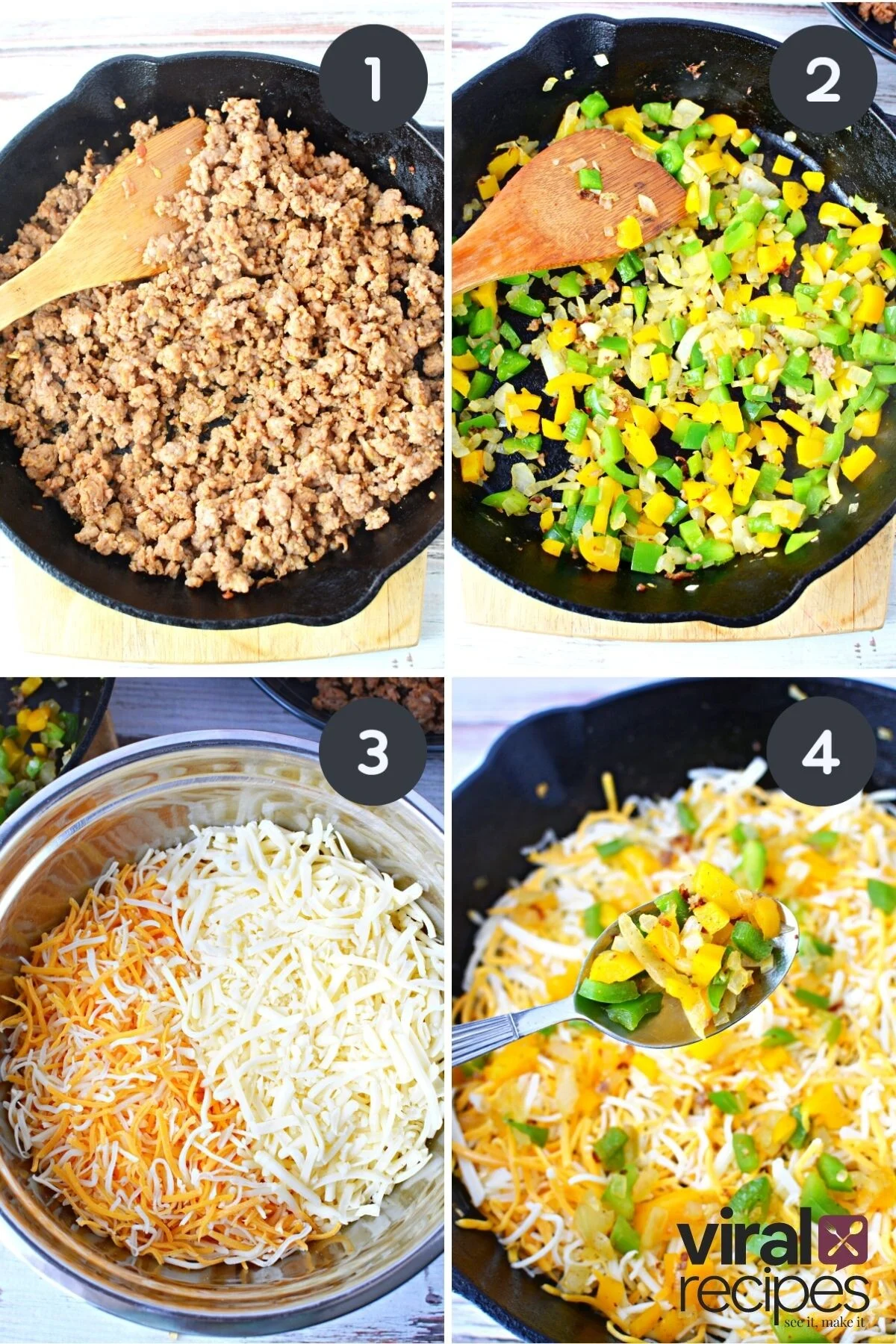 smoked queso dip in a cast iron pan.