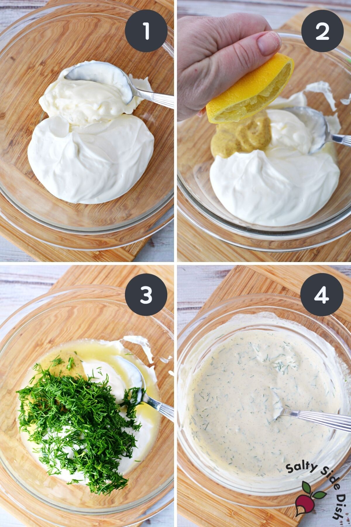 how to make dill dip in 4 easy images.