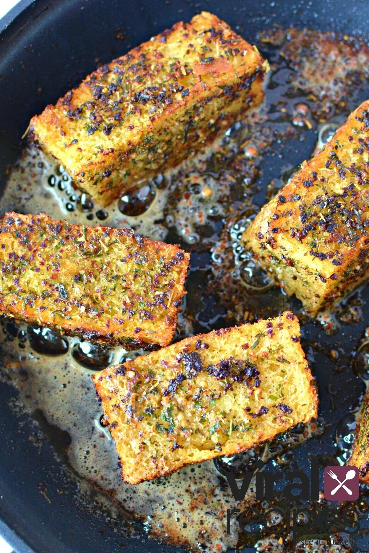 skillet bread in a cast iron pan.