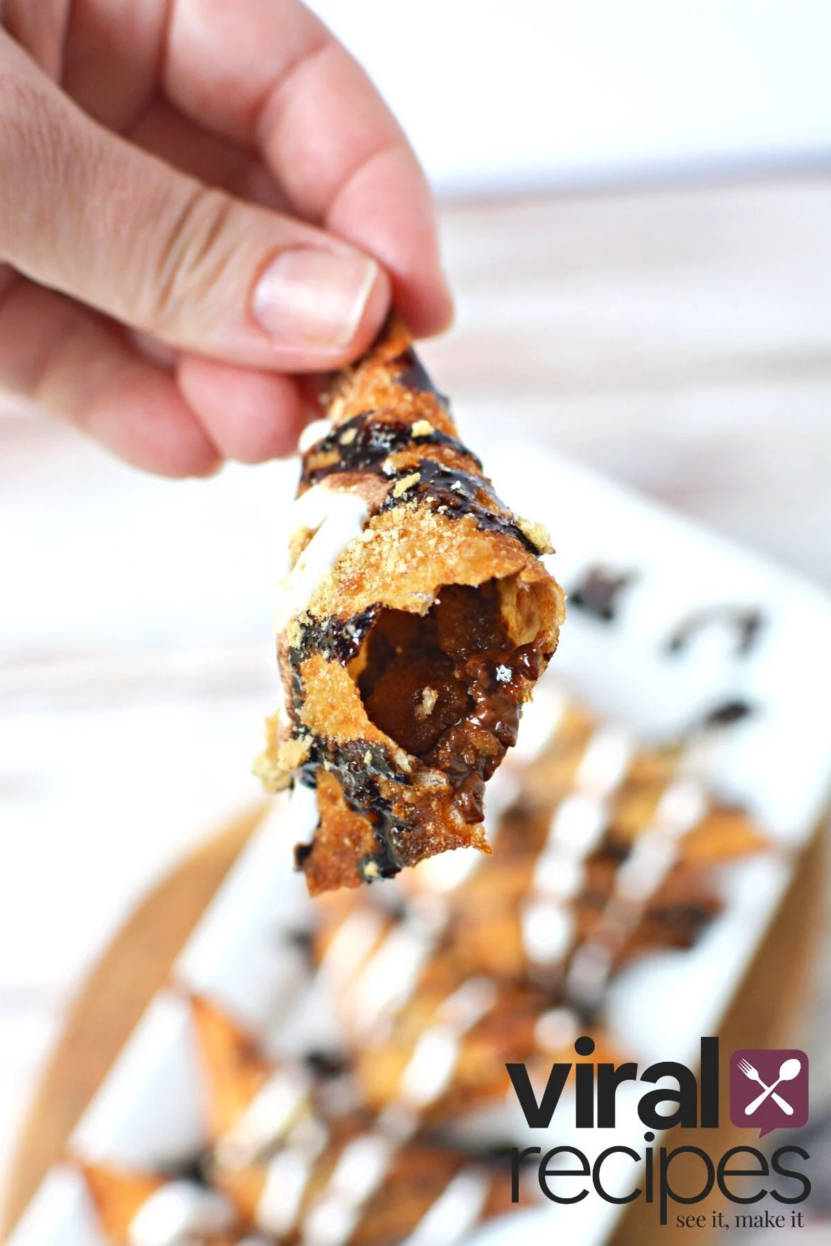 inside of nutella inside wonton wrappers.