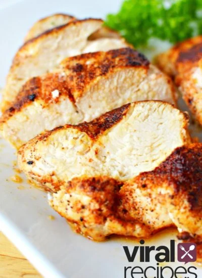 Close up of sliced perfect chicken every time.