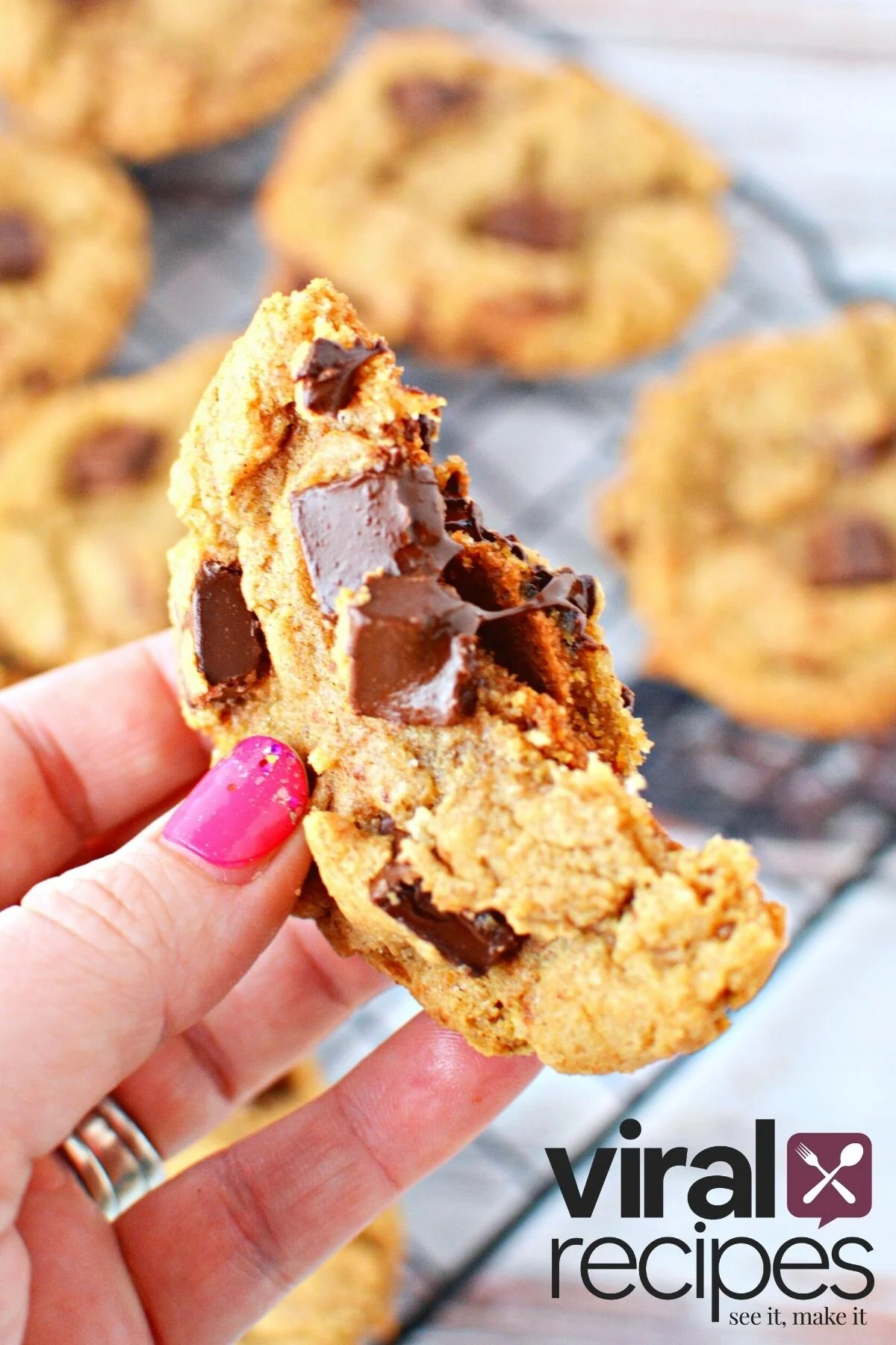 cookie broken in half.