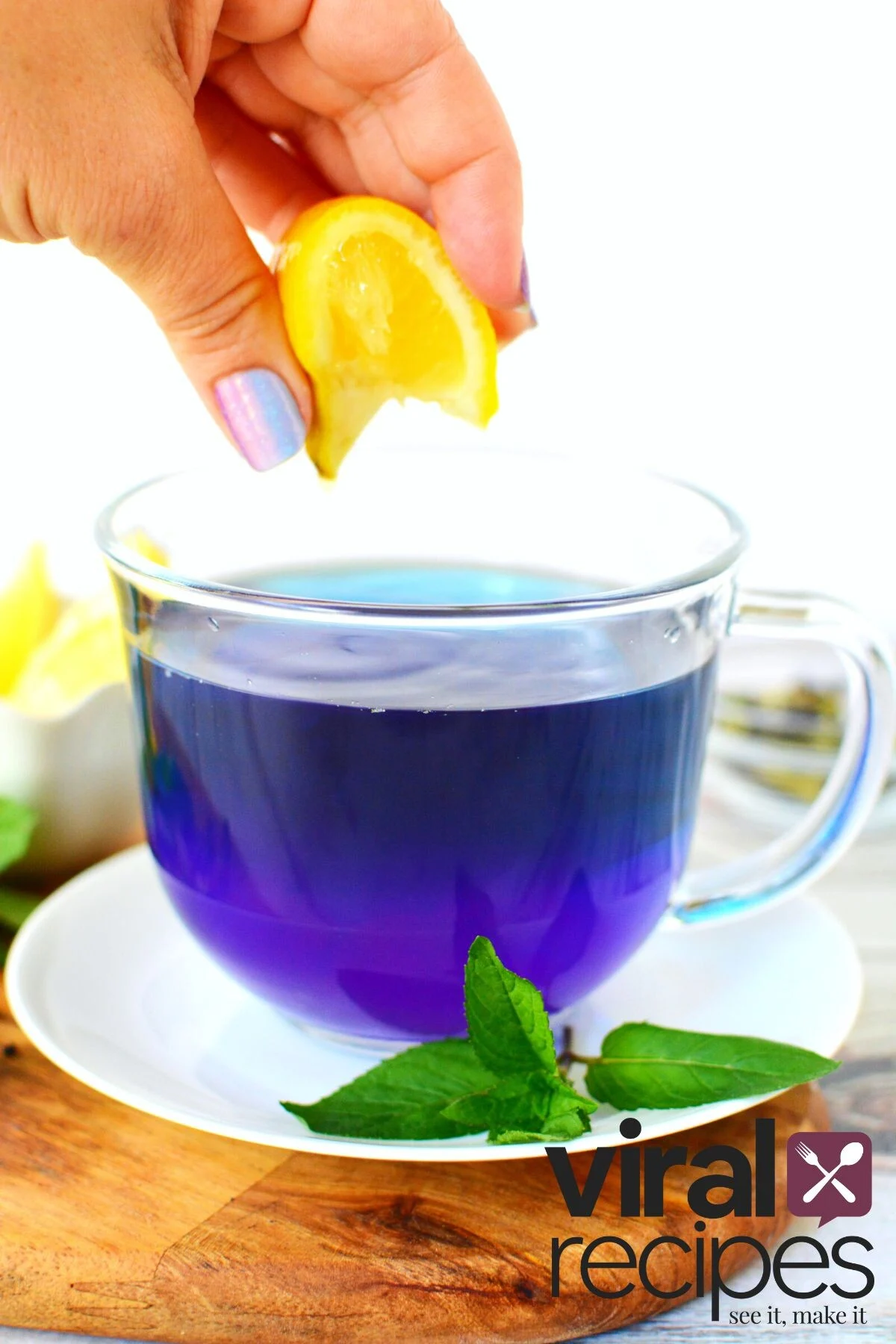 change color of tea with PH like lemon.