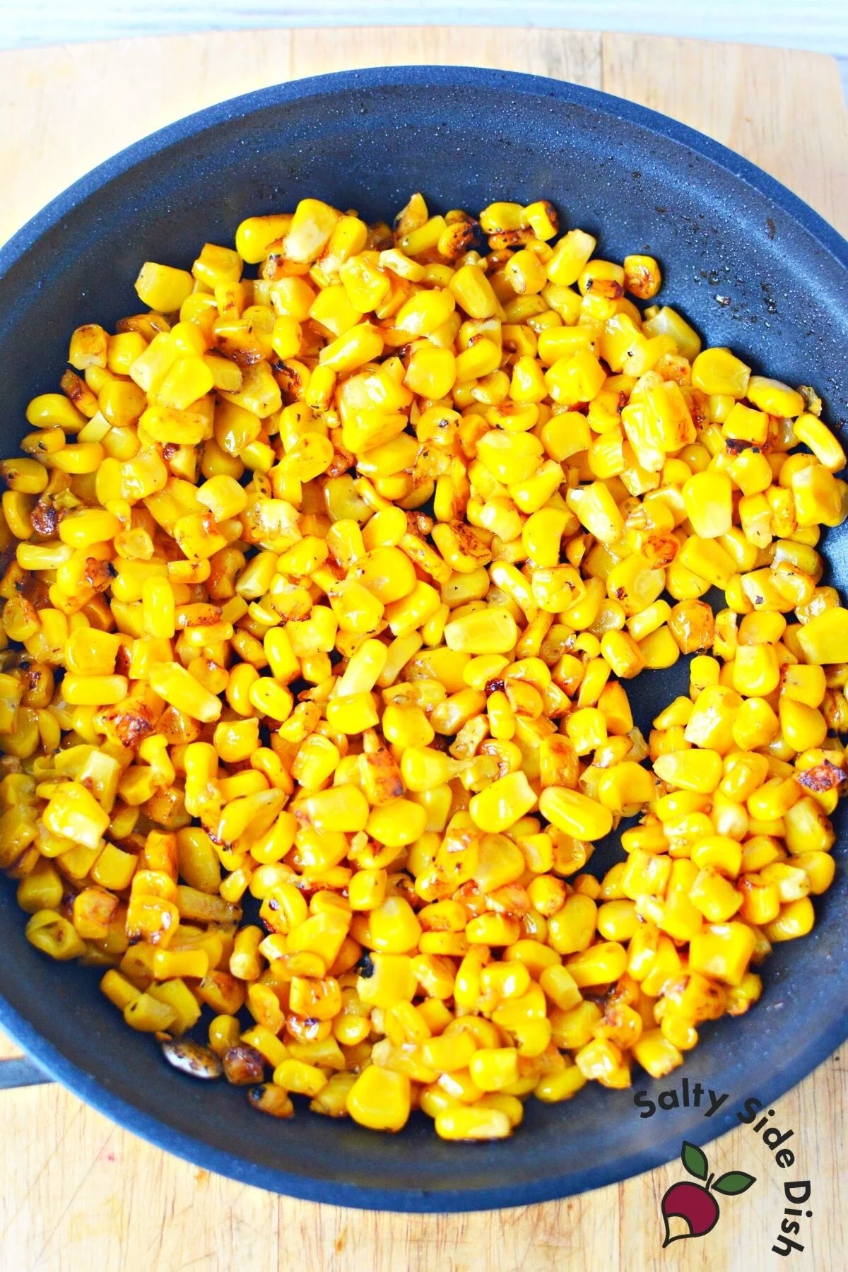 corn in a skillet.