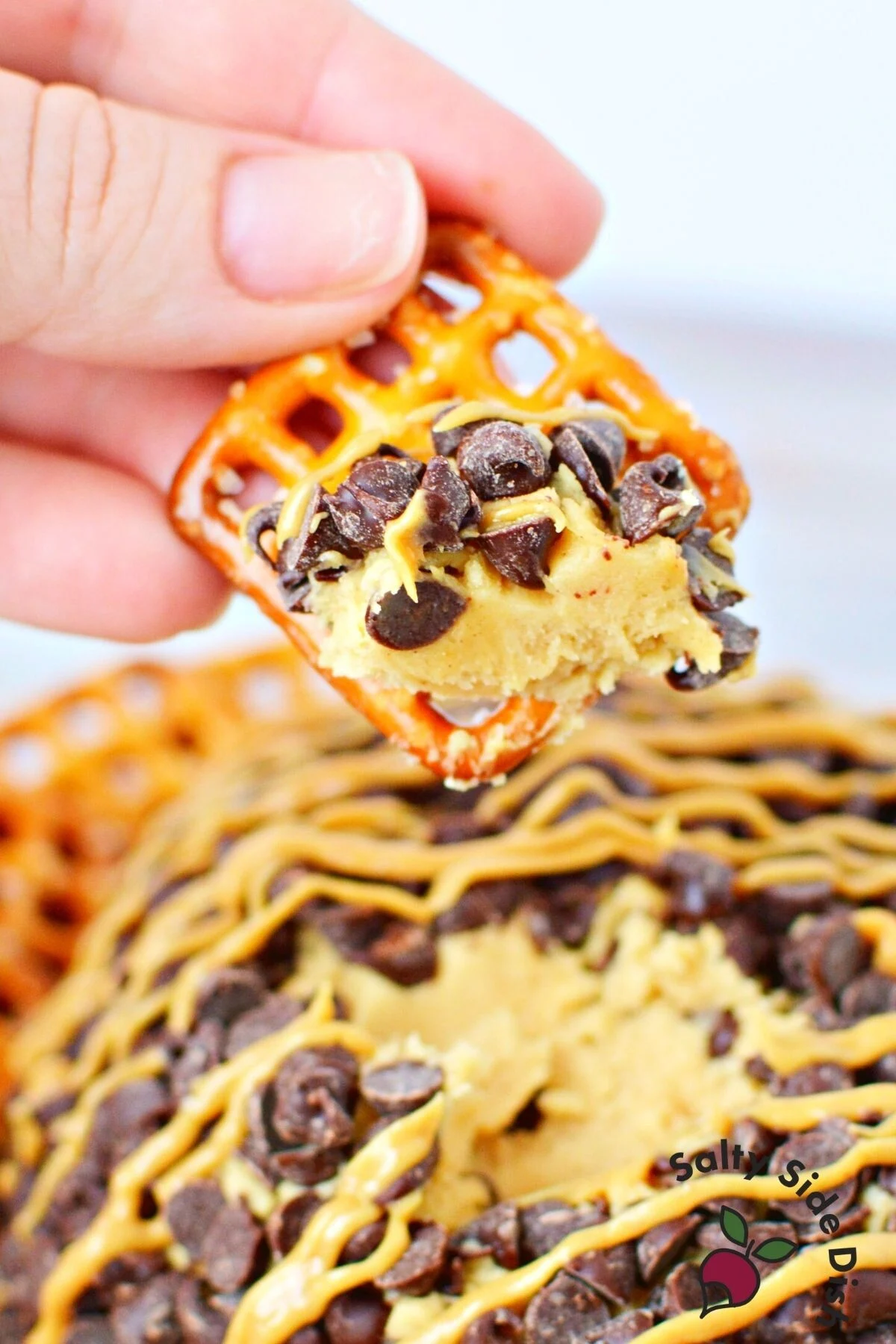 peanut butter and pretzels.