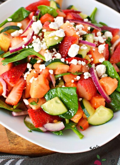 close up of strawberry summer salad.