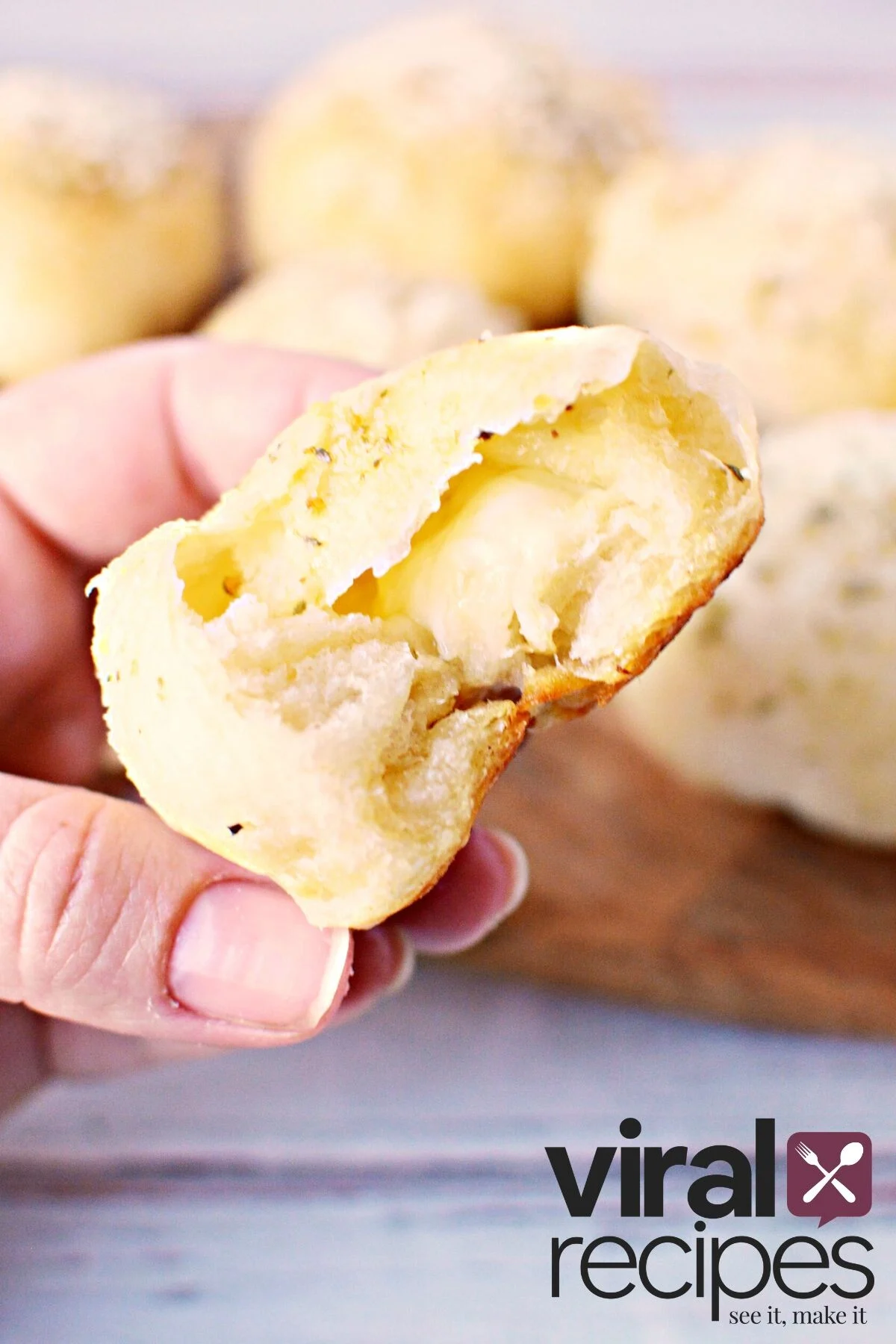cheese biscuits with shredded mozzarella baked in oven.