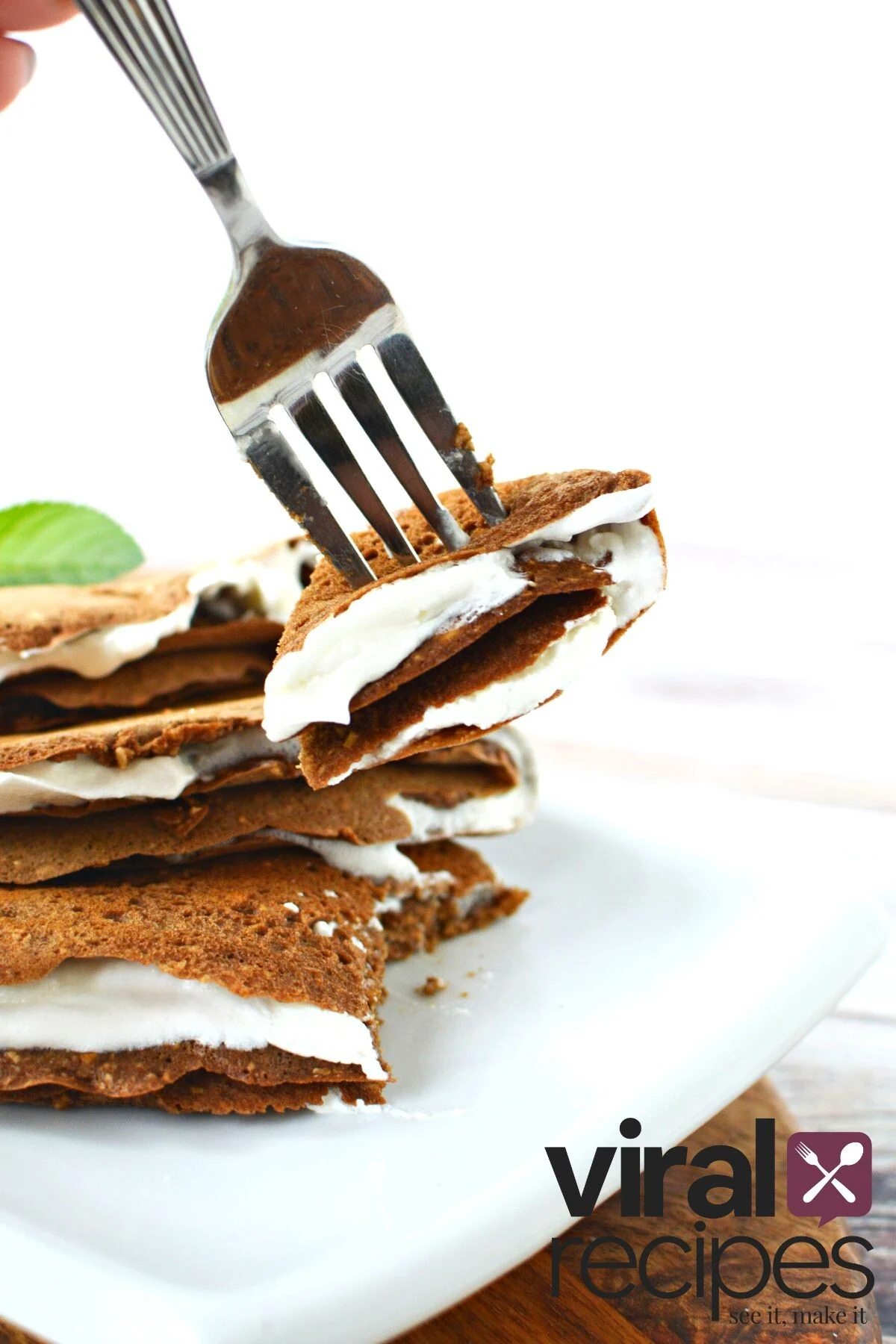 crepe on a fork.