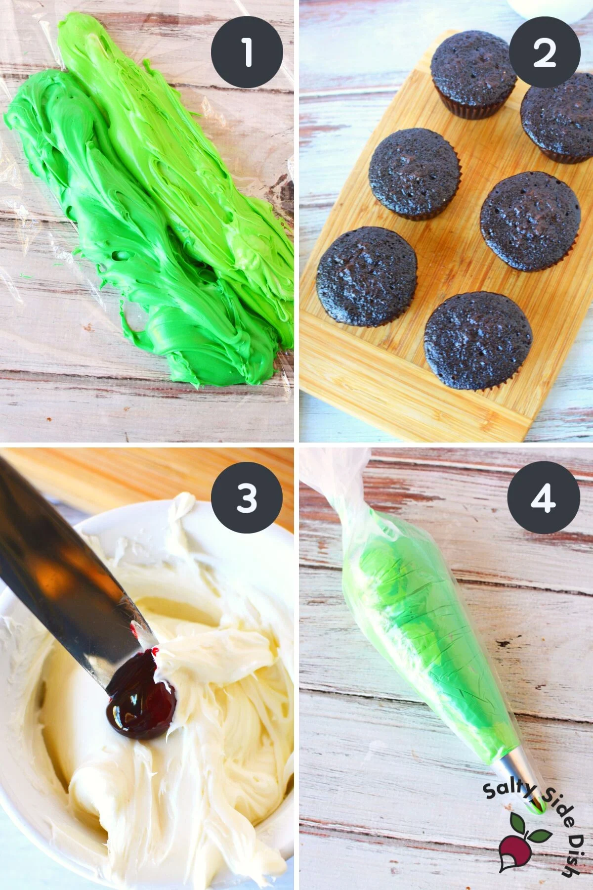 green frosting for cupcakes.
