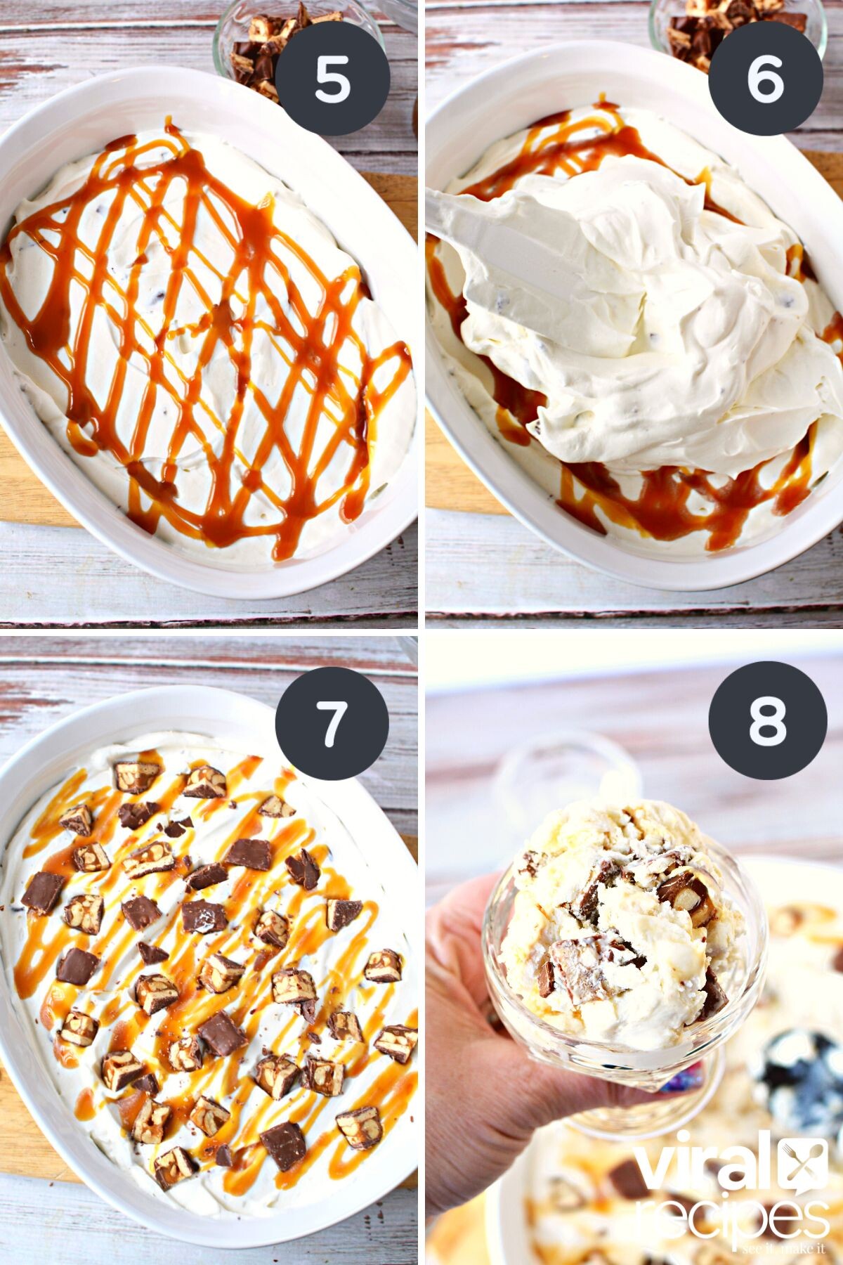 no ice cream maker ice cream with snickers.