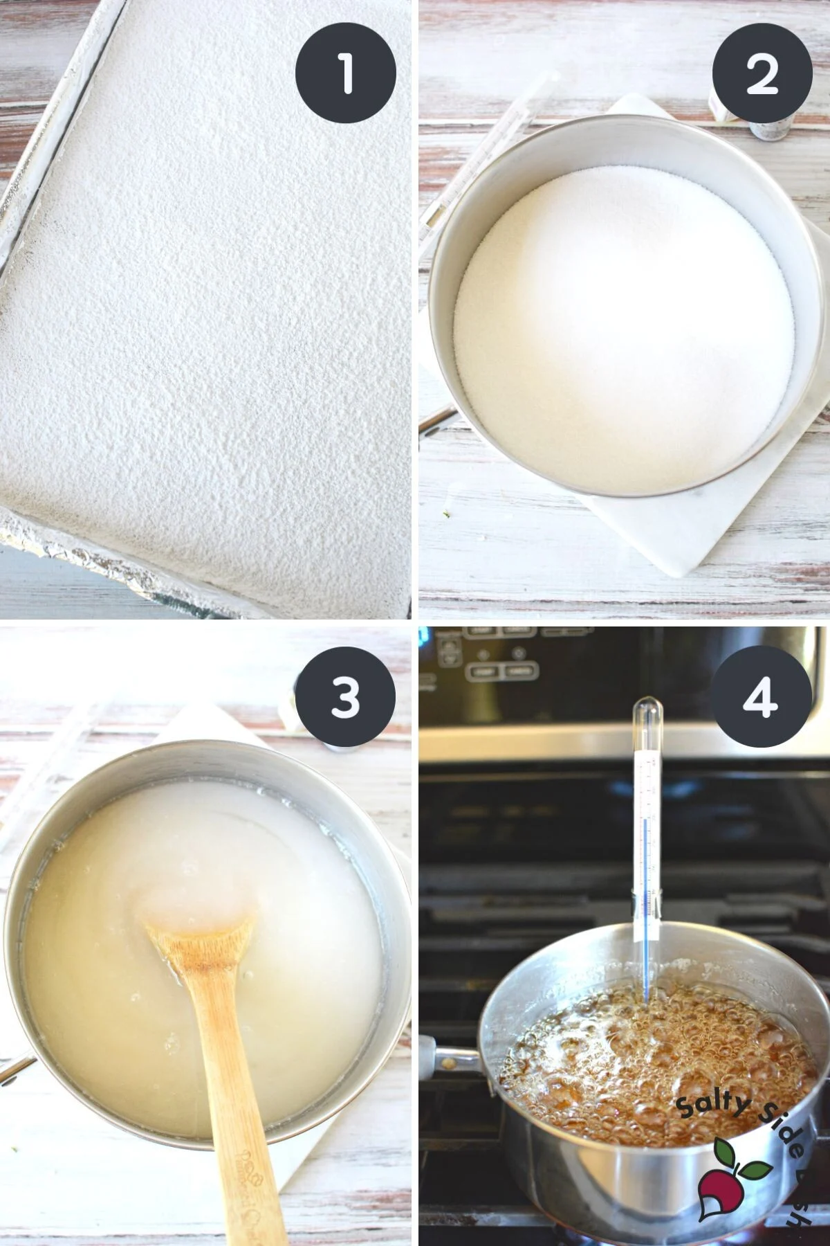boiling rock candy on the stove.
