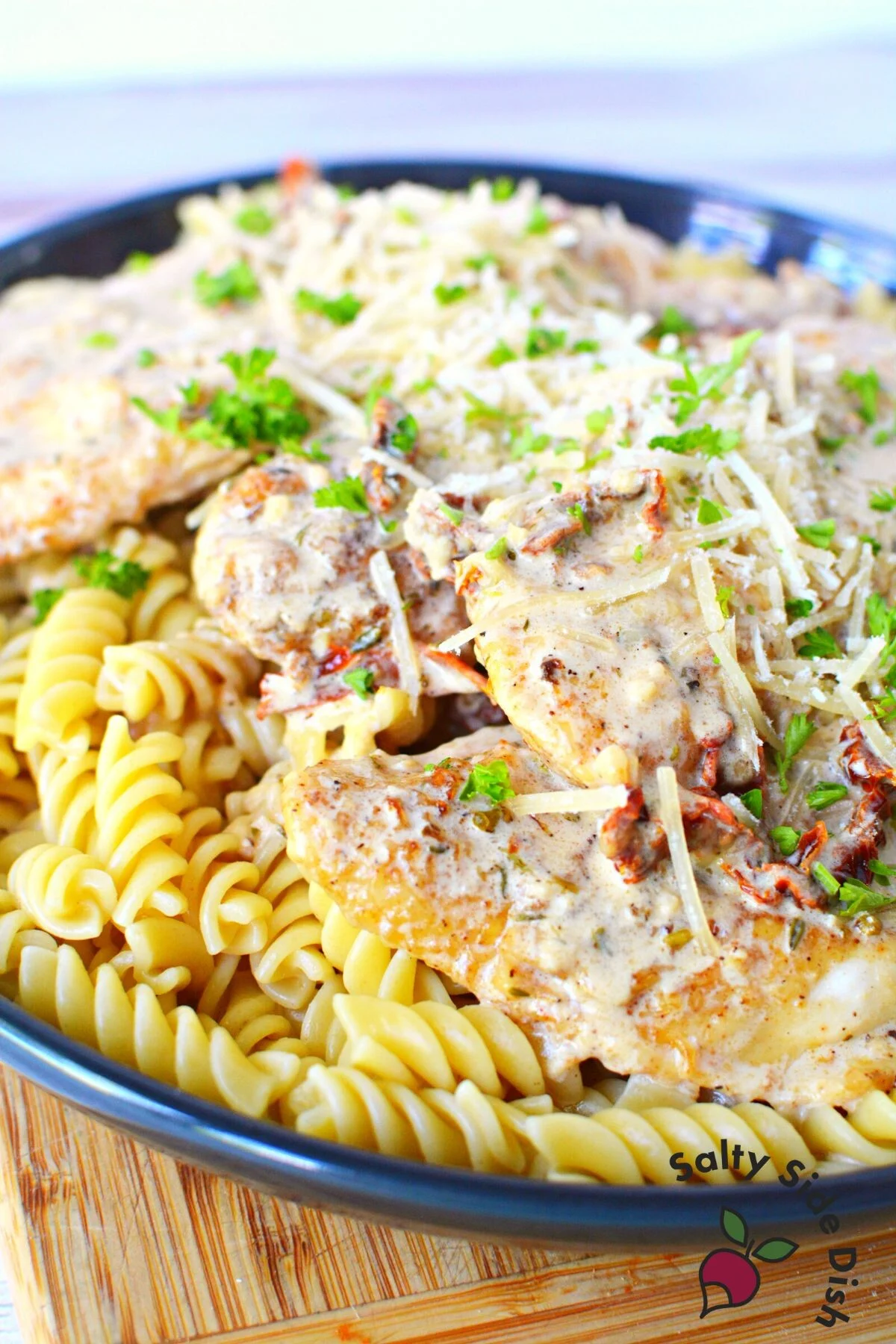 plate of marry me chicken ready to serve as a weeknight dinner.