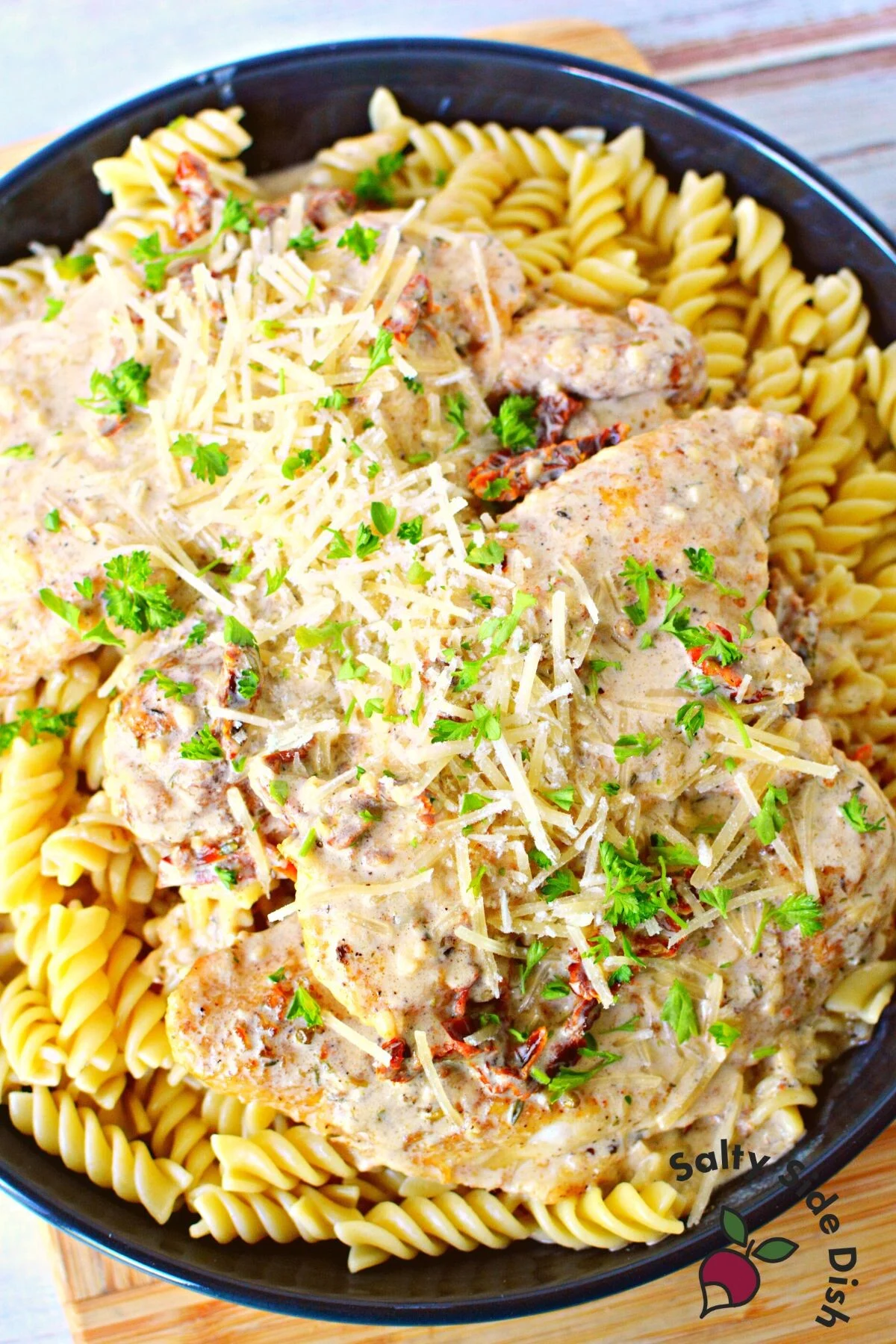 tiktok marry me chicken in a cast iron pan.
