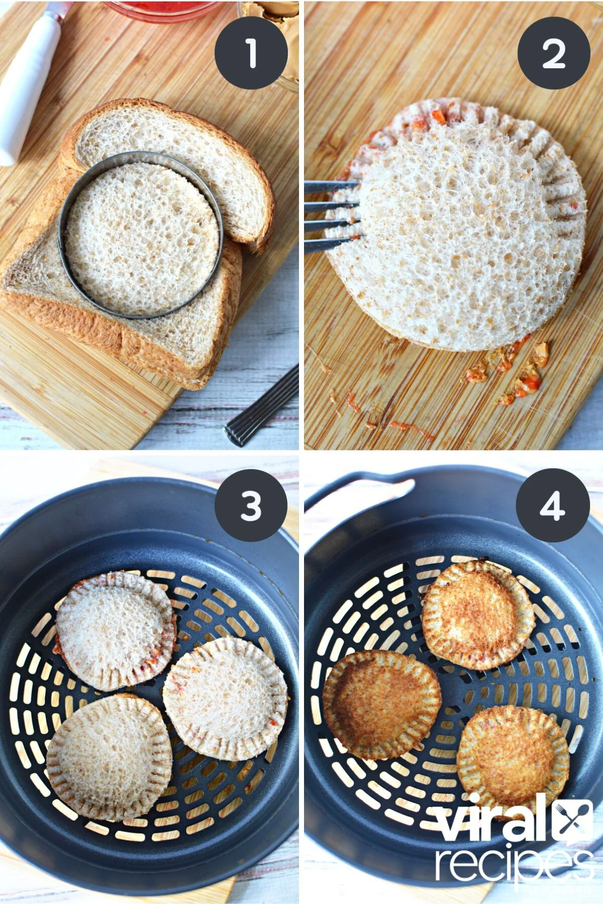 PB&J sandwich in air fryer.