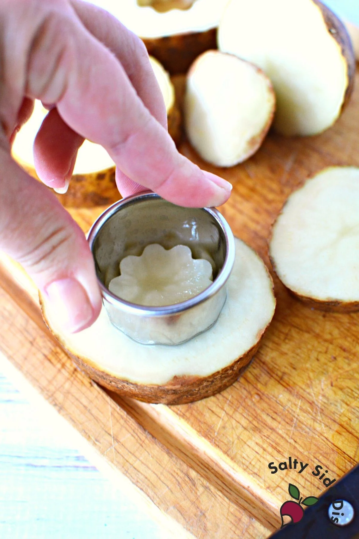 shaped potato side dish.