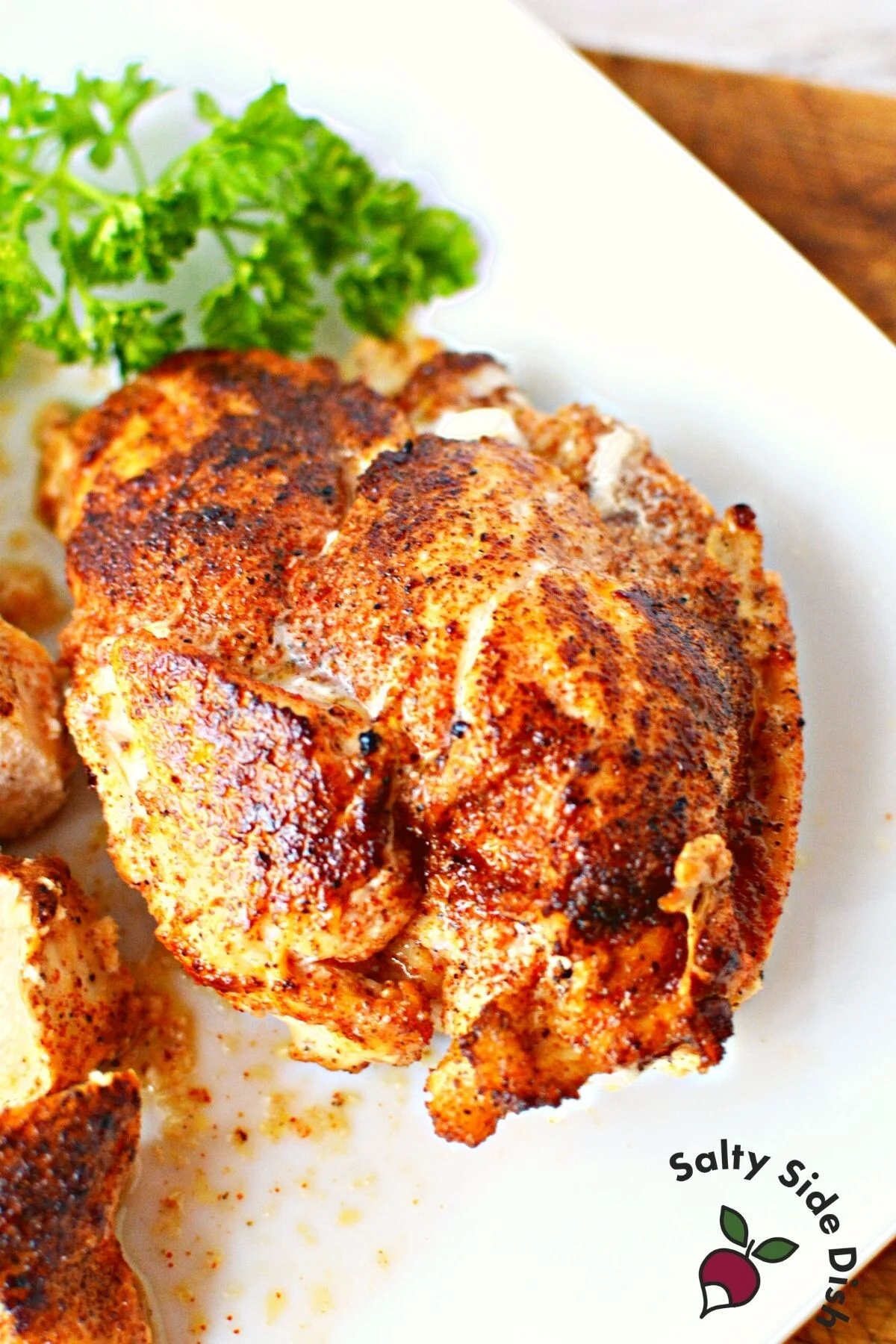 plate of chicken.