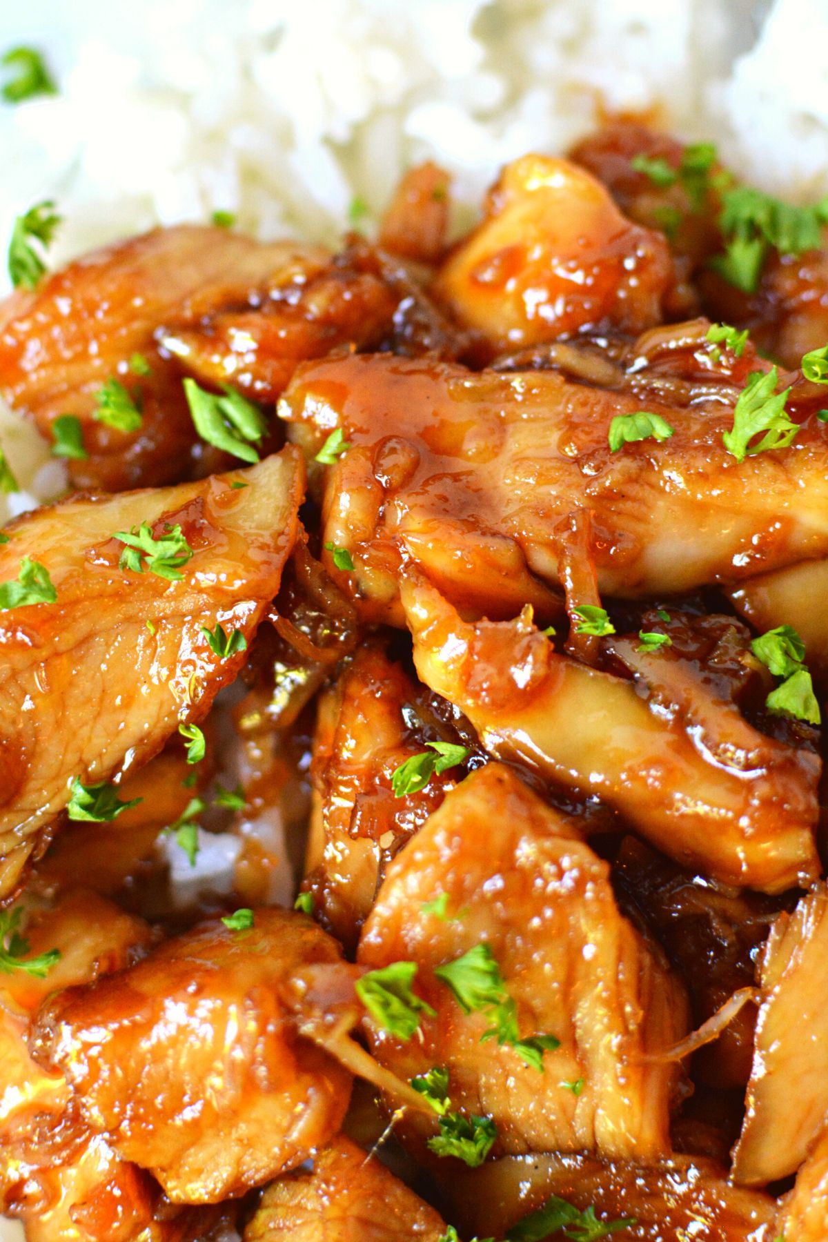 easy bourbon chicken dinner recipe in 30 minutes or less.