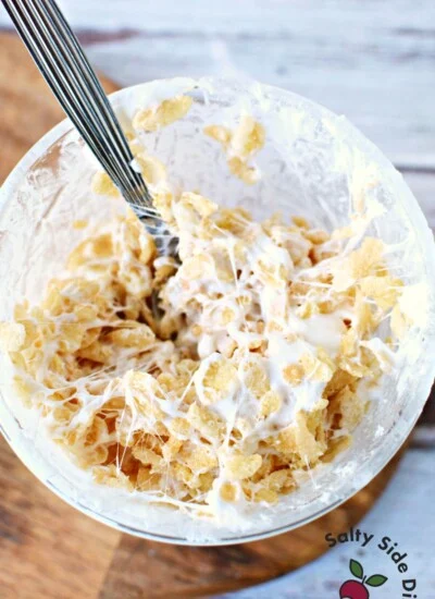 rice krispie treat in a mug.