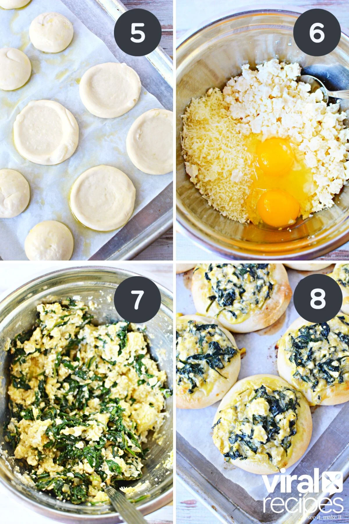 tiktok appetizer recipe with spinach pies.