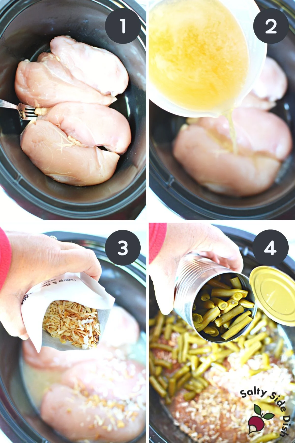 tiktok viral recipe for Onion Soup Mix Chicken in Crock Pot.