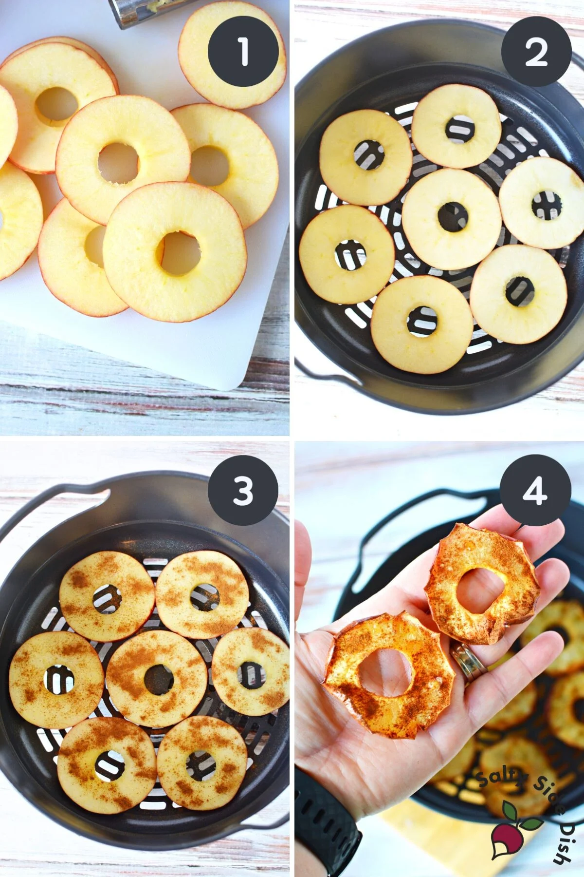 air fryer apple slices recipe in ninja foodi.