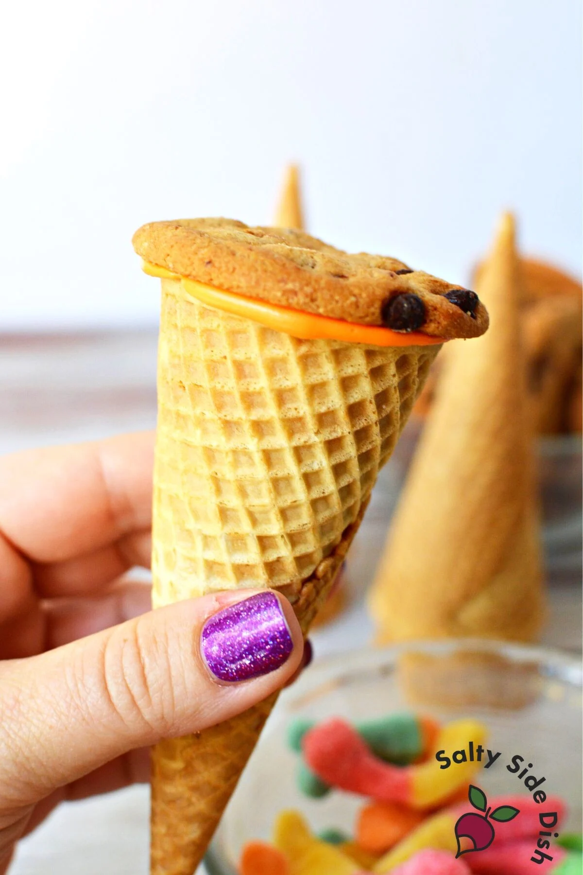 chips a hoy on ice cream cone.