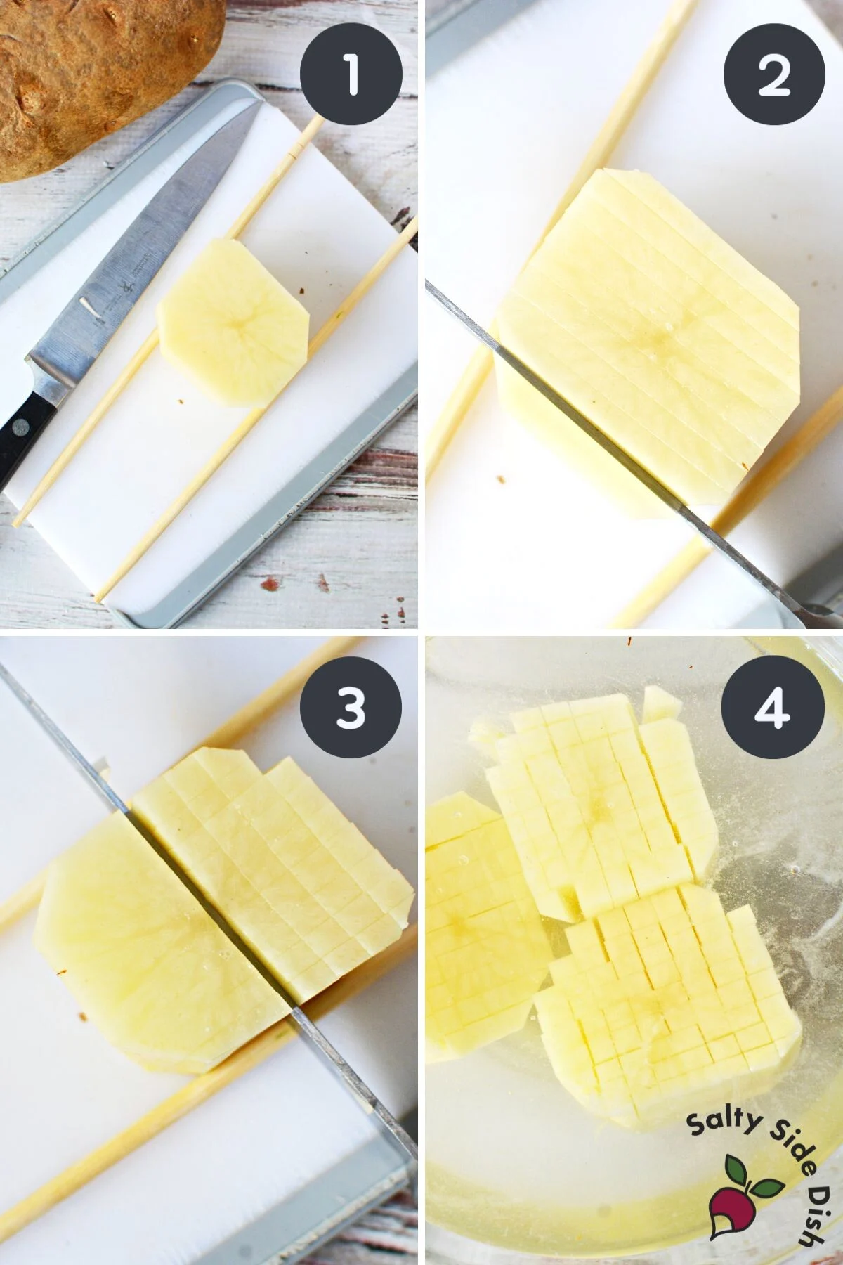cutting blossom style potatoes