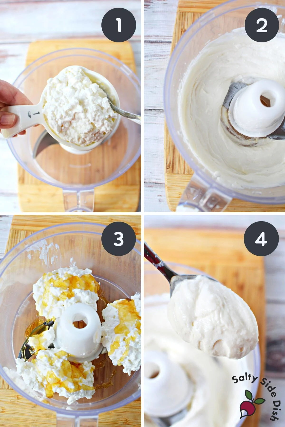 creamed cottage cheese with honey.