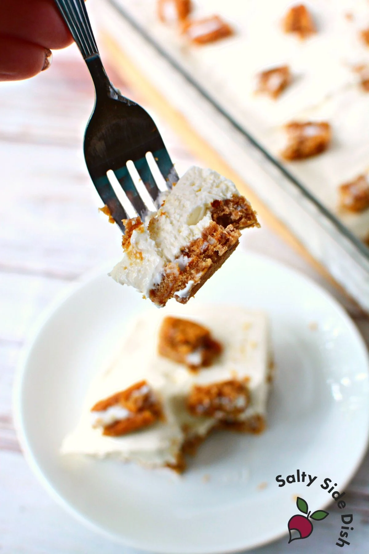 bite of oatmeal cream pie cheesecake.