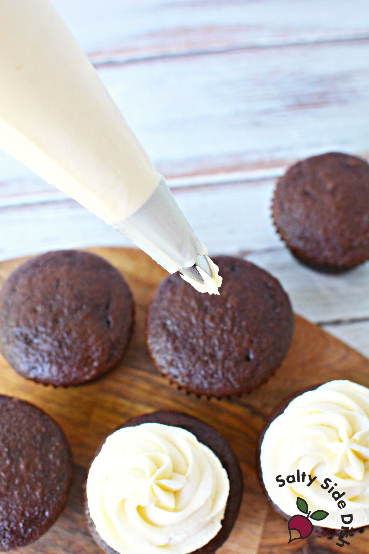 piping buttercream frosting.