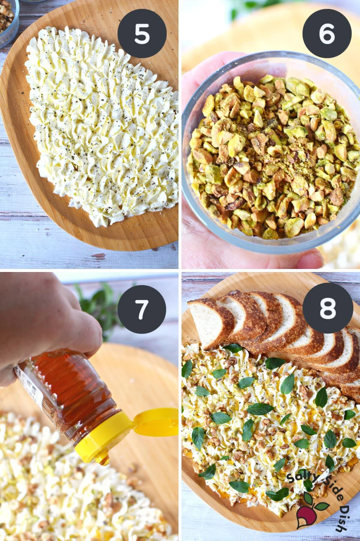 tiktok butter board recipe trend with honey and nuts.