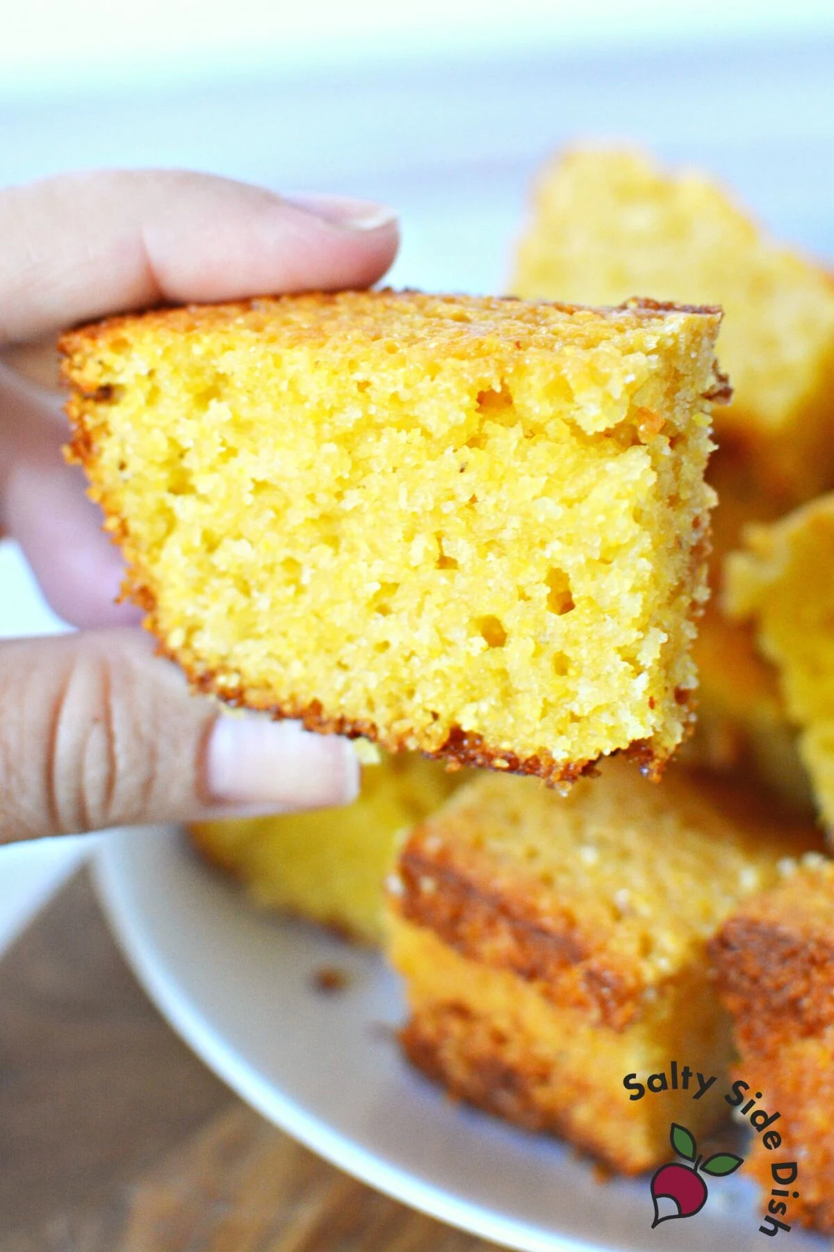 piece of sweet cornbread.