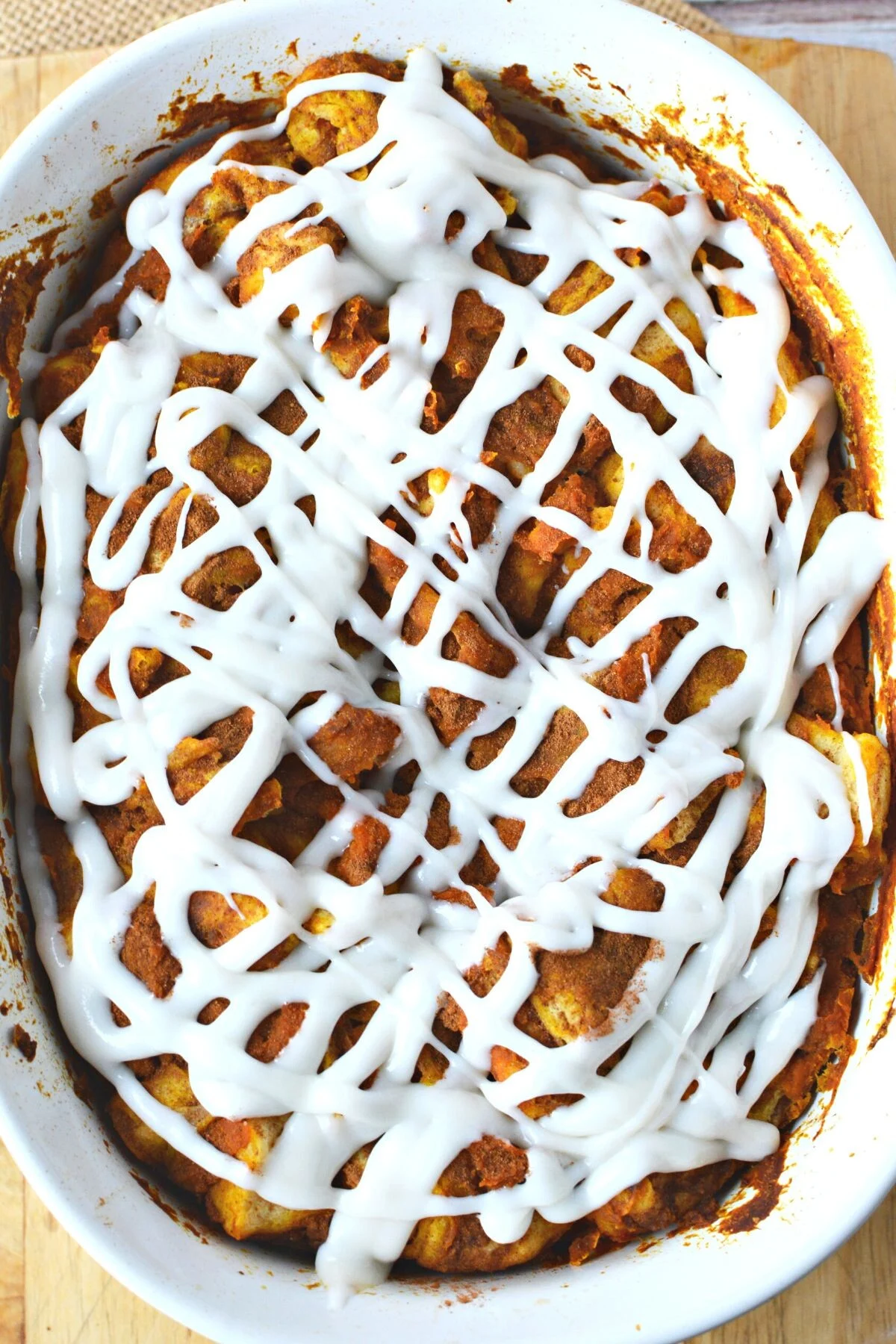 sweet cinnamon roll breakfast casserole.