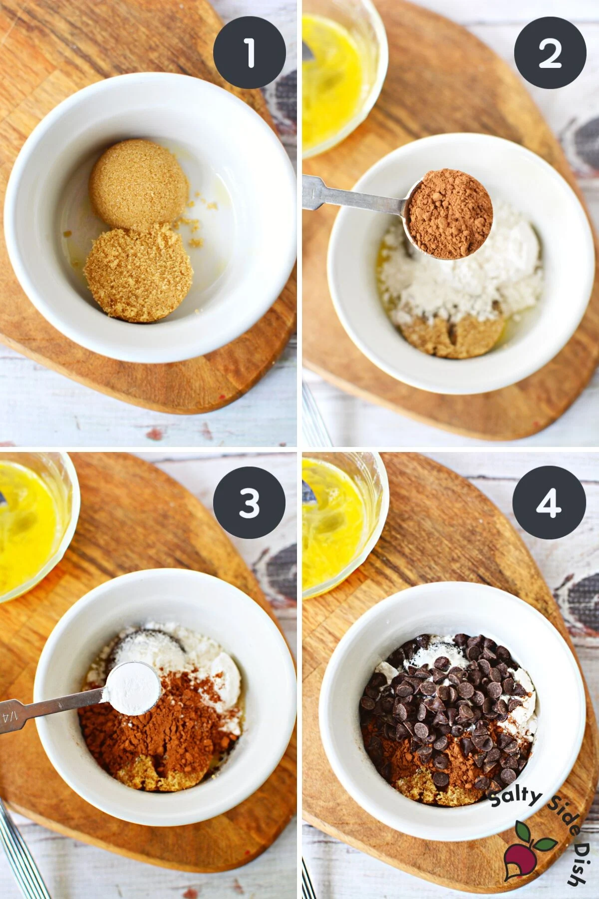 simple brownie in a mug ingredients.