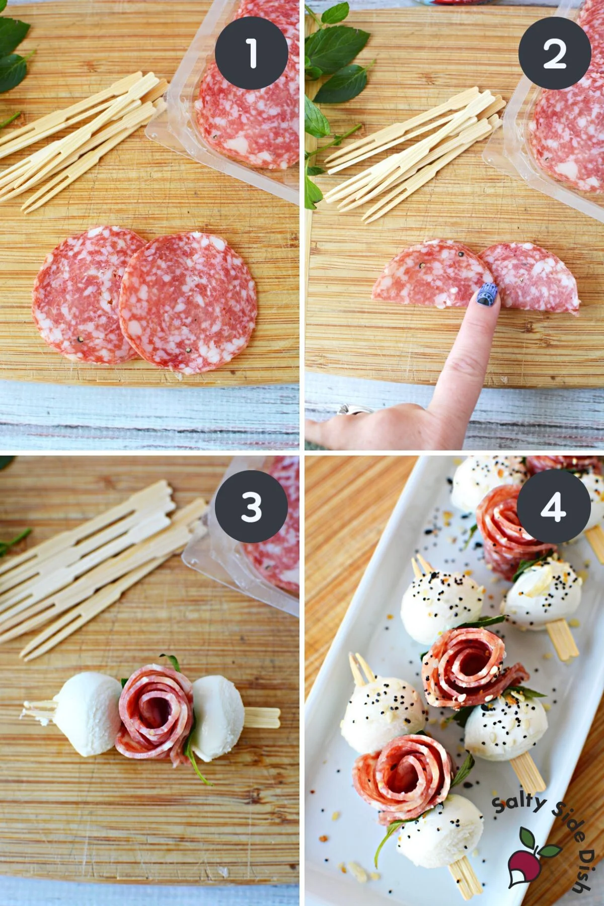 easy salami rosettes for charcuterie board.