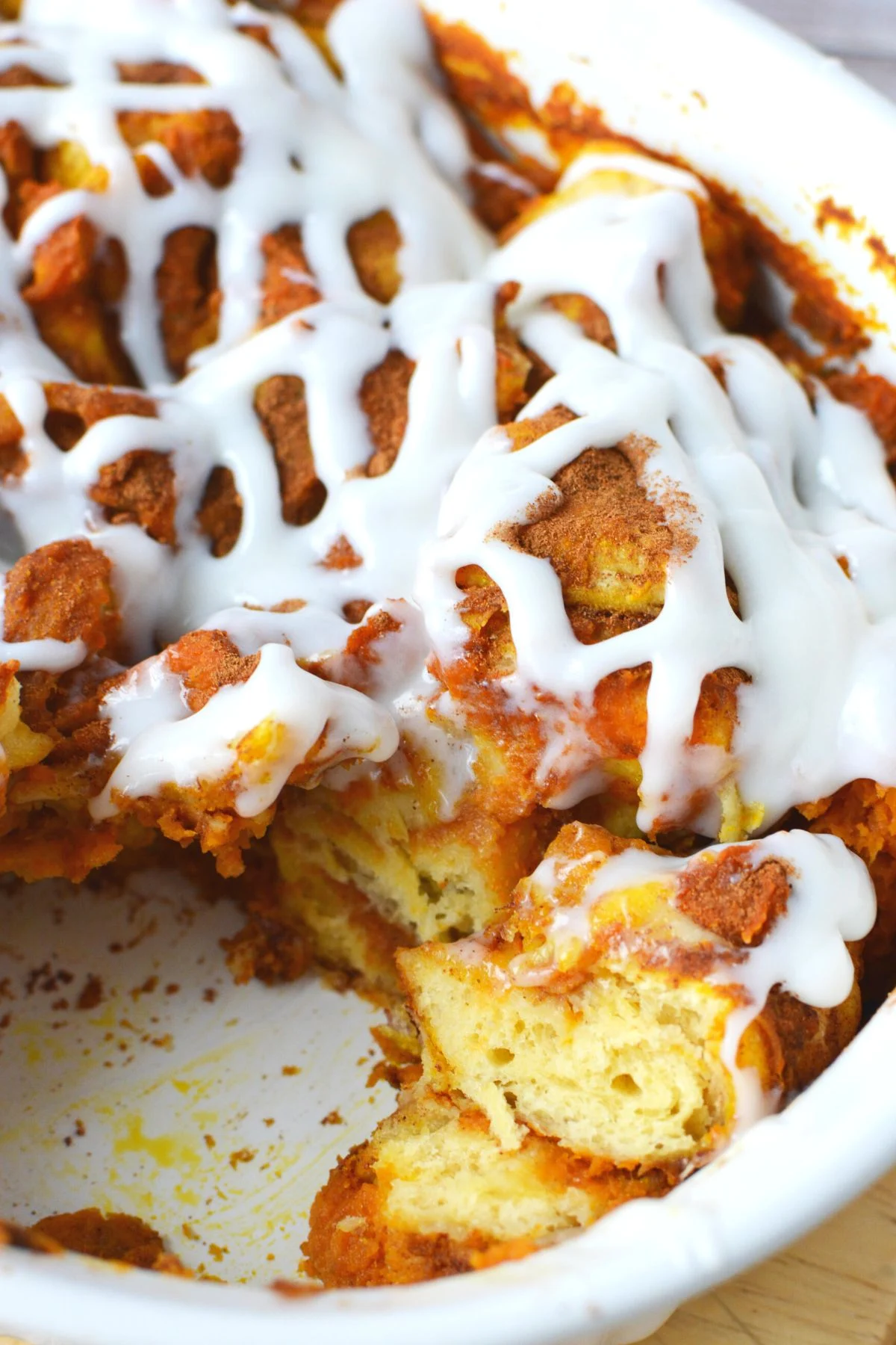 Pumpkin Cinnamon Roll Casserole