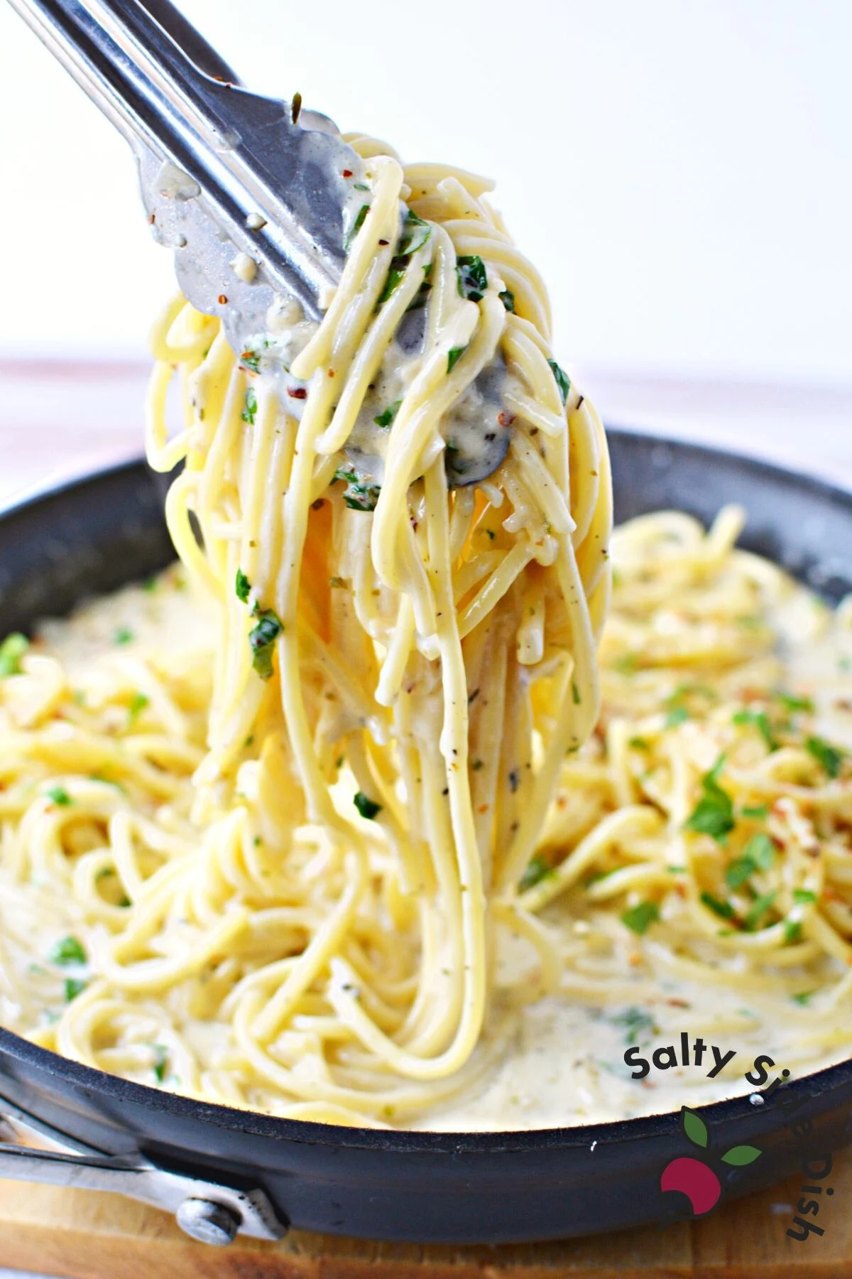 easy White Wine Garlic Butter Bucatini recipe.