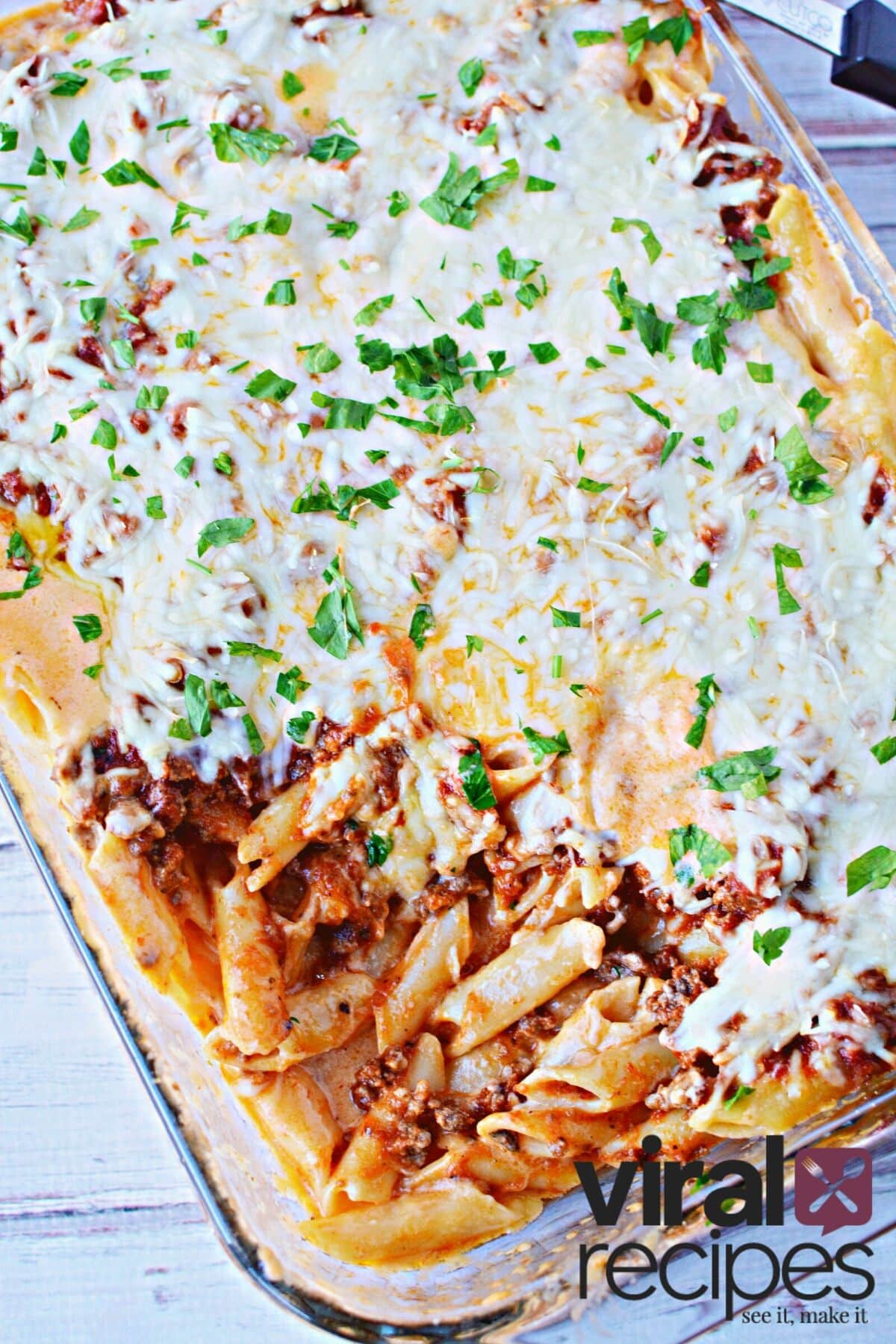 large pan of mostaccioli.