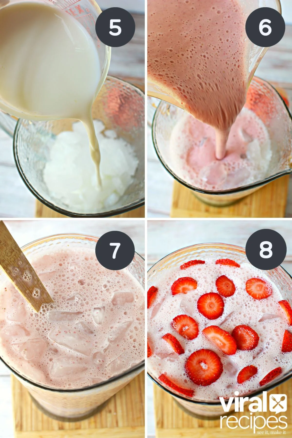 blended strawberry milk recipe from tiktok.