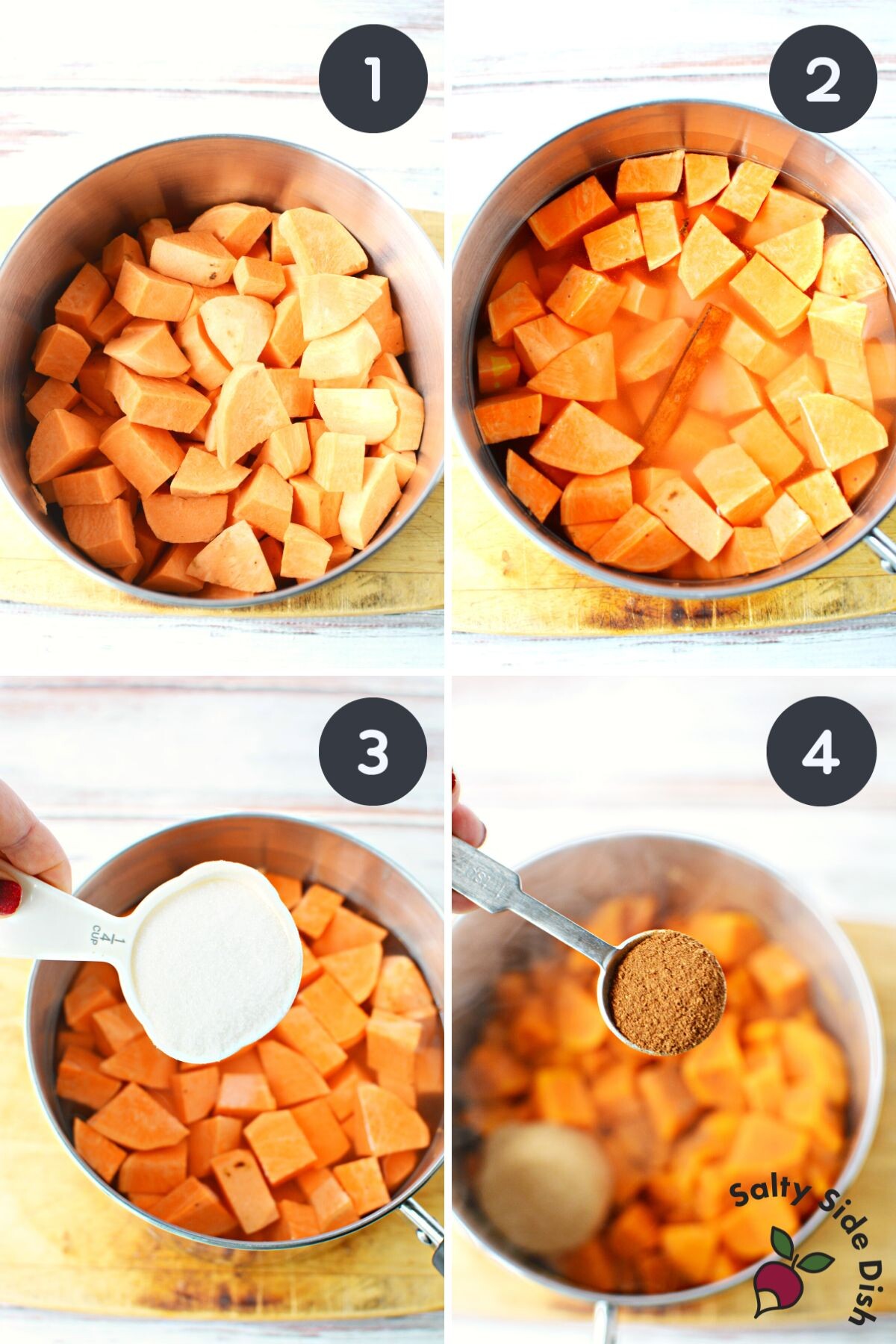 sweet potatoes boiling with sugar