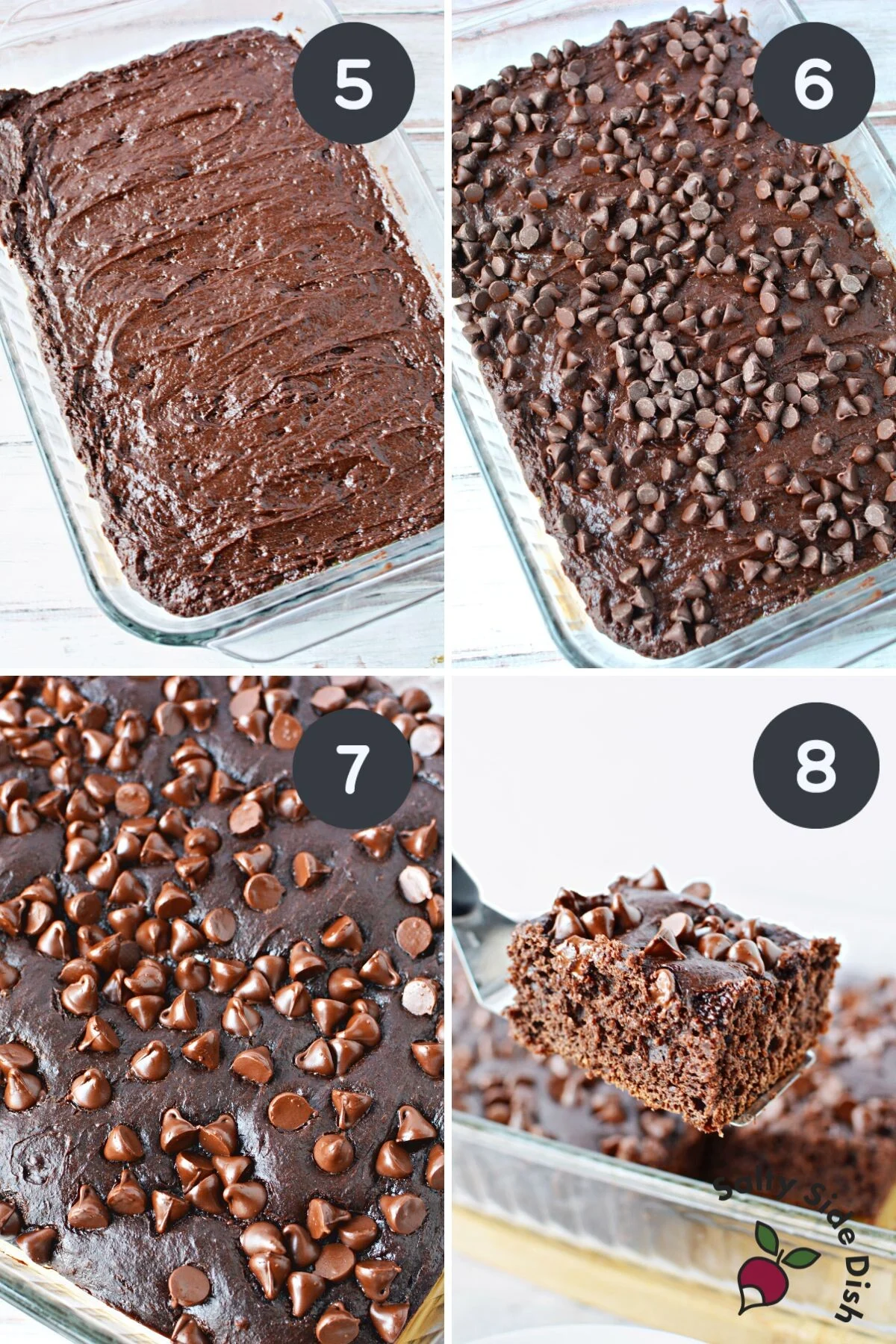 homemade dump cake with chocolate chips.