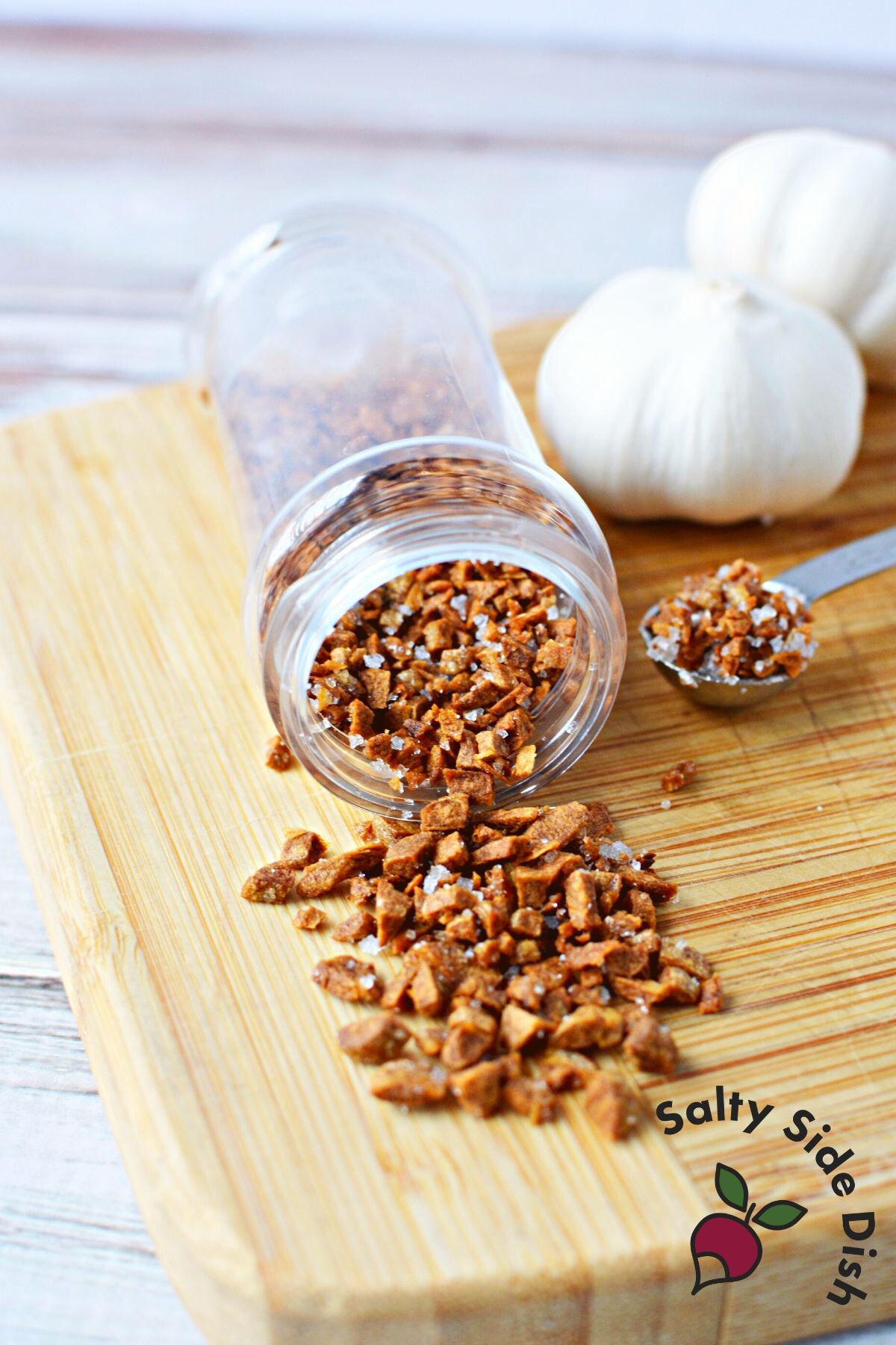 garlic bits in a jar.