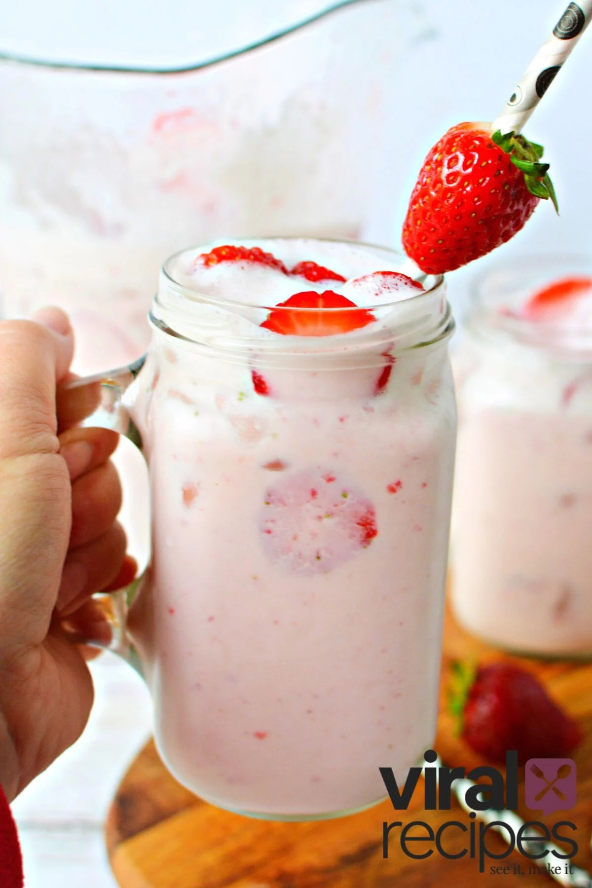 blended strawberry fresca.